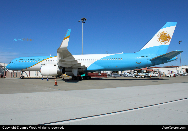 Photo of ARG-01 - Argentina Air Force Boeing 757-200 at SJC on AeroXplorer Aviation Database