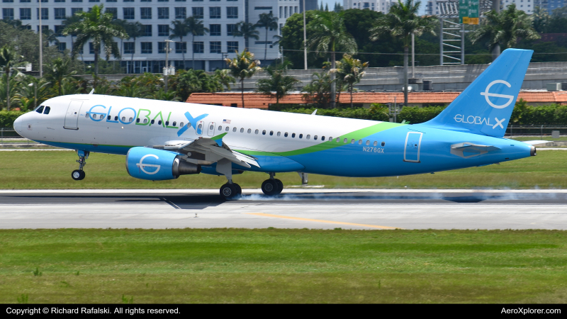Photo of N276GX - Global X Airbus A320 at MIA on AeroXplorer Aviation Database