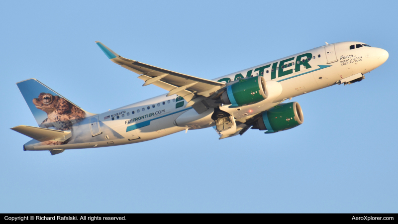 Photo of N394FR - Frontier Airlines Airbus A320NEO at PHX on AeroXplorer Aviation Database