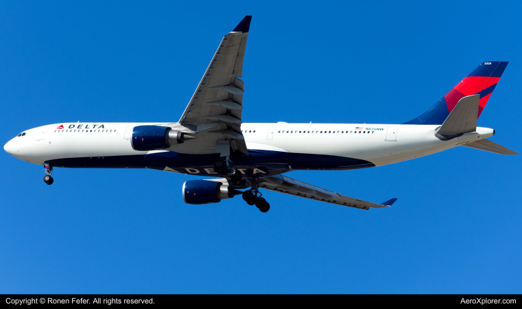 Photo of N826NW - Delta Airlines Airbus A330-300 at TLV on AeroXplorer Aviation Database