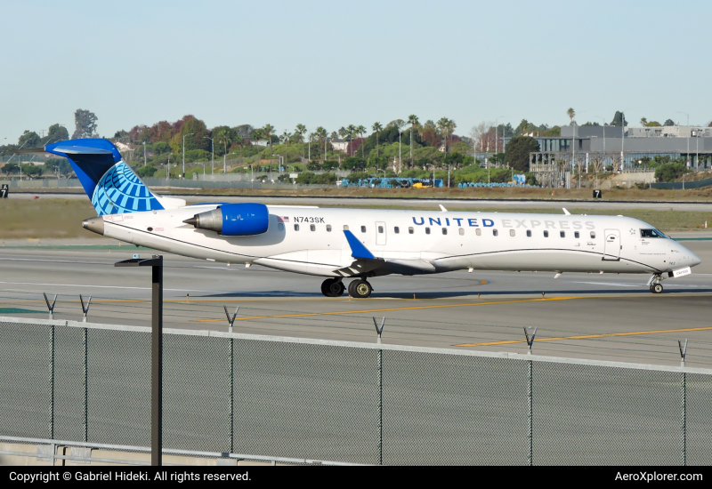 Photo of N743SK - United Express  Mitsubishi CRJ-200 at LAX on AeroXplorer Aviation Database