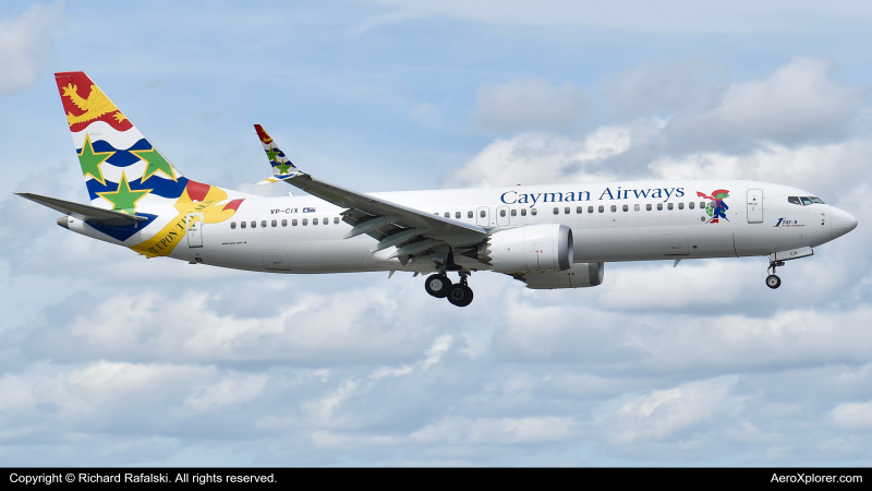 Photo of VP-CIX - Cayman Airways Boeing 737 MAX 8 at MIA on AeroXplorer Aviation Database