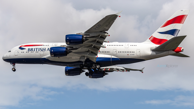 Photo of G-XLED - British Airways  Airbus A380-800 at SIN on AeroXplorer Aviation Database