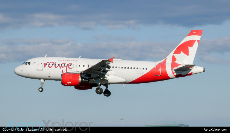 Photo of C-GBHZ - Air Canada Rouge Airbus A319 at YYZ on AeroXplorer Aviation Database