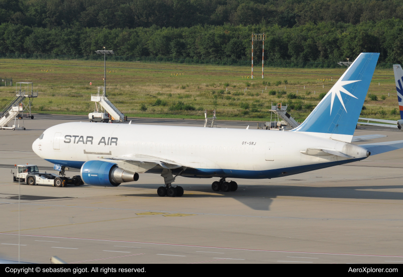 Photo of OY-SRJ - Star Air Boeing 767-200F at CGN on AeroXplorer Aviation Database