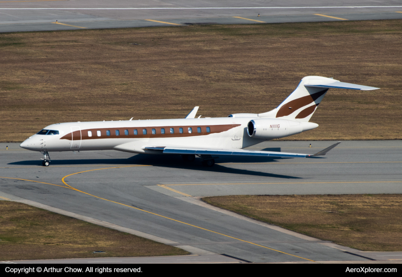 Photo of N1111G - PRIVATE Bombardier Global 7500 at HKG on AeroXplorer Aviation Database