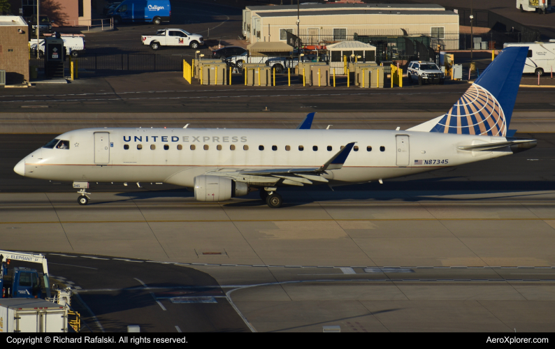 Photo of N87345 - United Express Embraer E175 at PHX on AeroXplorer Aviation Database