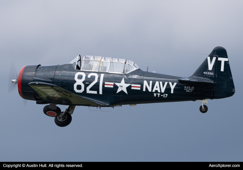 Photo of N66JB - PRIVATE North American T-6 Texan at LBE on AeroXplorer Aviation Database