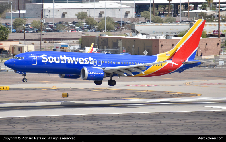 Photo of N8792Q - Southwest Airlines Boeing 737 MAX 8 at PHX on AeroXplorer Aviation Database