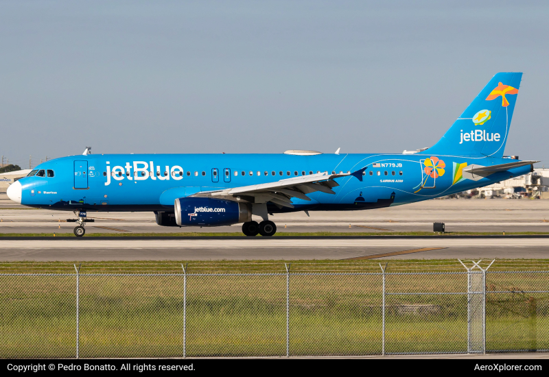 Photo of N779JB - JetBlue Airways Airbus A320 at FLL on AeroXplorer Aviation Database