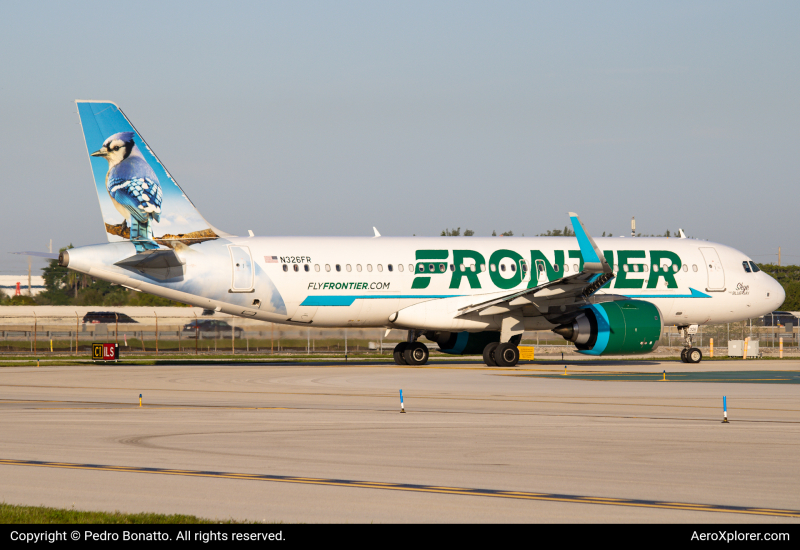 Photo of N326FR - Frontier Airlines Airbus A320NEO at FLL on AeroXplorer Aviation Database