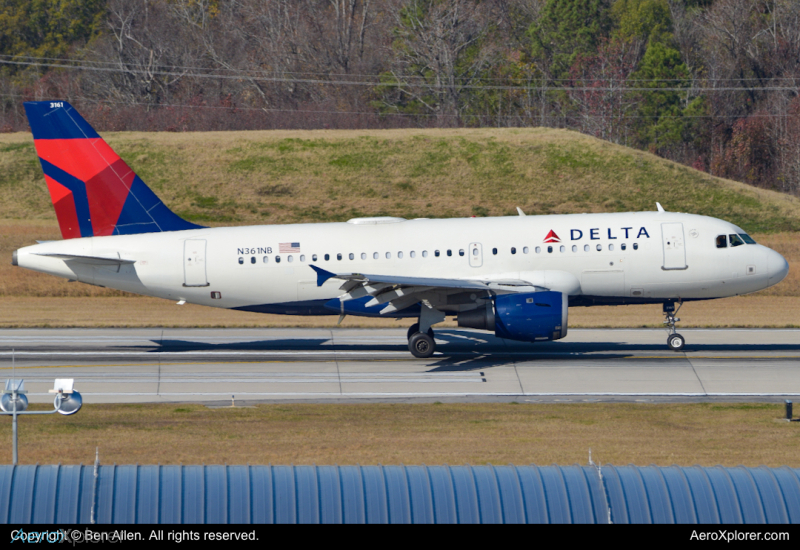 Photo of N361NB - Delta Airlines Airbus A319 at RDU on AeroXplorer Aviation Database