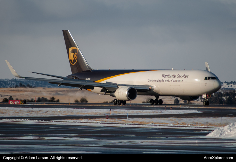 Photo of N345UP - United Parcel Service Boeing 767-300F at BIL on AeroXplorer Aviation Database