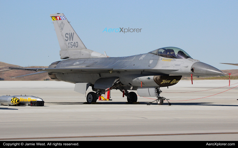 Photo of 93-0540 - USAF - United States Air Force General Dynamics F-16 Fighting Falcon at SUU on AeroXplorer Aviation Database