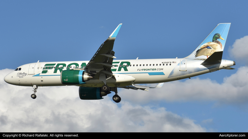 Photo of N356FR - Frontier Airlines Airbus A320NEO at MCO on AeroXplorer Aviation Database