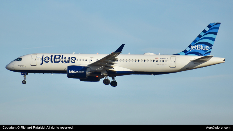 Photo of N3112J - JetBlue Airways Airbus A220-300 at ATL on AeroXplorer Aviation Database