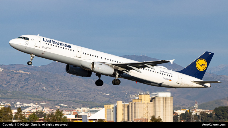 Photo of D-AIDP - Lufthansa Airbus A321-200 at AGP on AeroXplorer Aviation Database