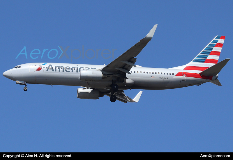 Photo of N968AN - American Airlines Boeing 737-800 at JFK on AeroXplorer Aviation Database