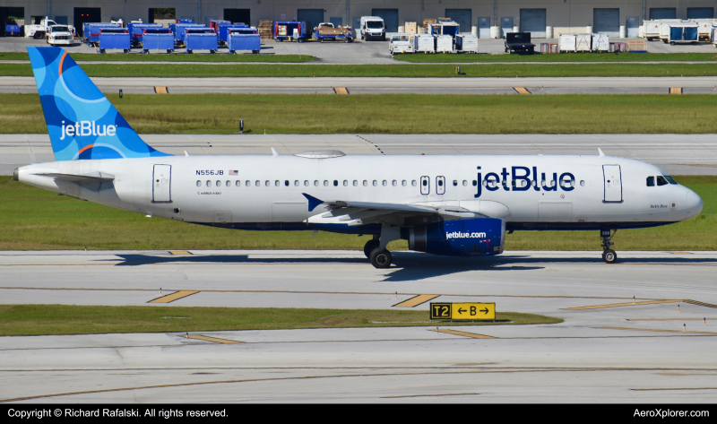 Photo of N556JB - JetBlue Airways Airbus A320 at FLL on AeroXplorer Aviation Database