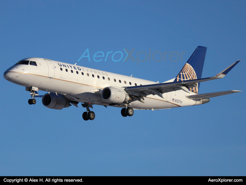 Photo of N727YX - United Express Embraer E175 at MHT on AeroXplorer Aviation Database