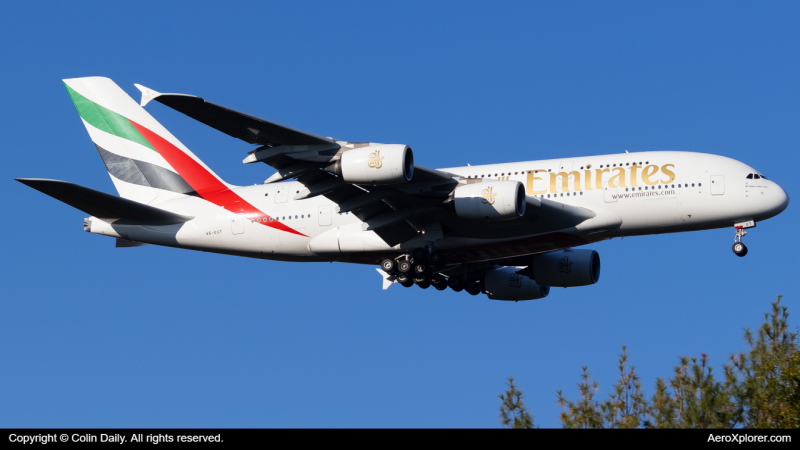 Photo of A6-EUT - Emirates Airbus A380-800 at IAD on AeroXplorer Aviation Database