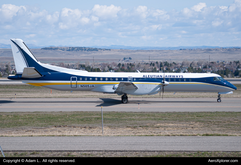 Photo of N505JA - Aleutian Airways Saab 2000 at BIL on AeroXplorer Aviation Database