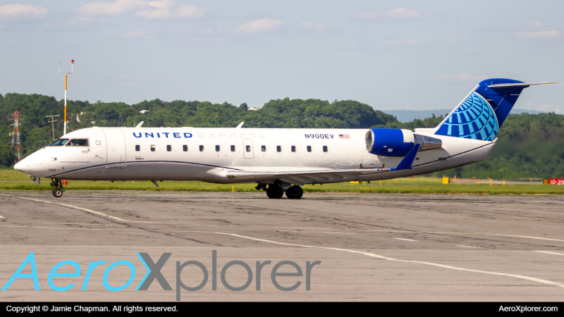 Photo of N900EV - United Express Mitsubishi CRJ-200 at AVP on AeroXplorer Aviation Database