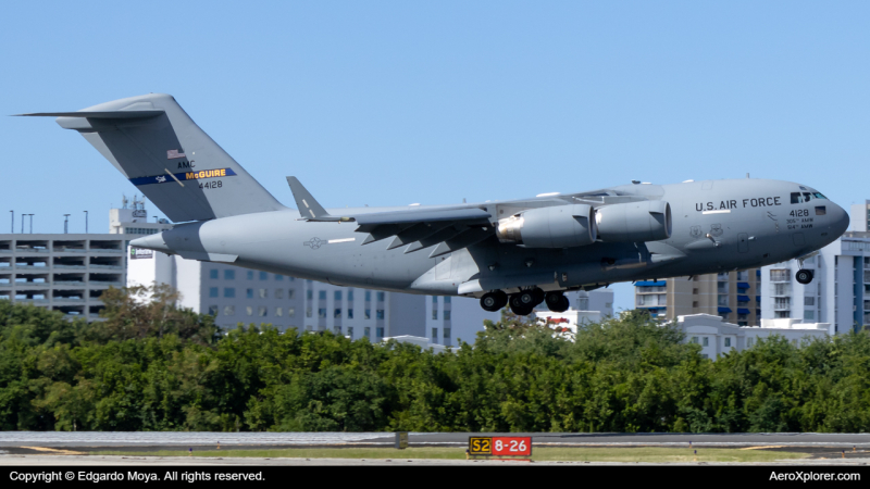 Photo of 04-4128 - United States Air Force Boeing C-17A at SJU on AeroXplorer Aviation Database