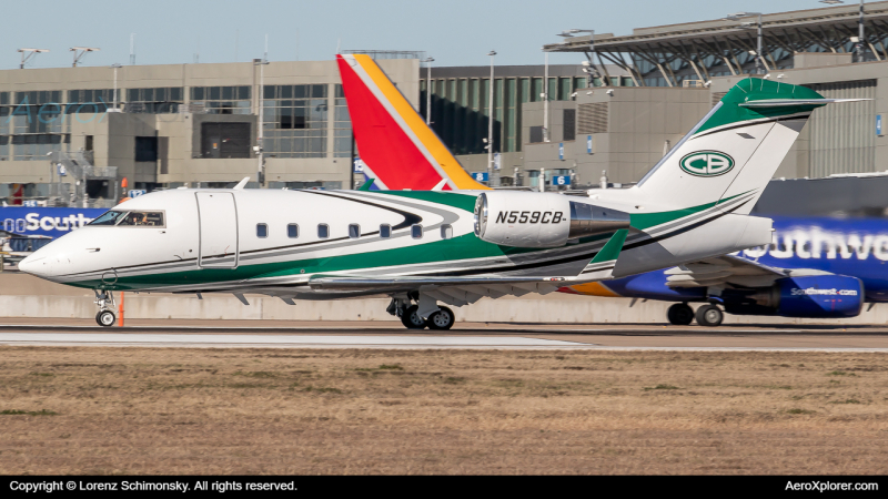 Photo of N559CB - AIRCARR HOLDINGS LLC Bombardier Challenger 604 at KAUS on AeroXplorer Aviation Database