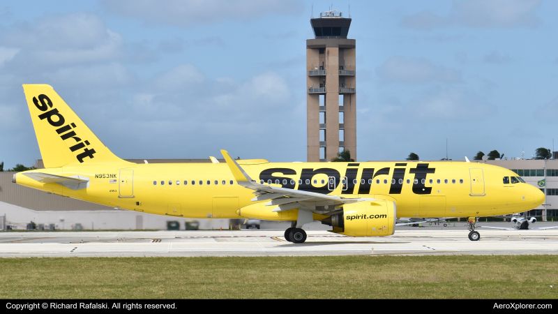 Photo of N953NK - Spirit Airlines Airbus A320NEO at FLL on AeroXplorer Aviation Database