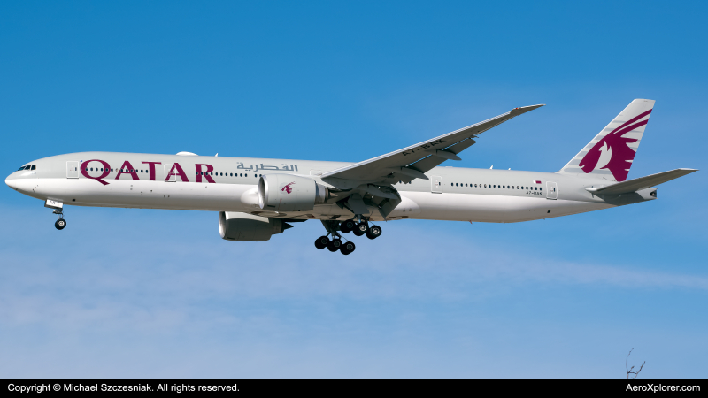 Photo of A7-BAK - Qatar Airways Boeing 777-300ER at ORD on AeroXplorer Aviation Database