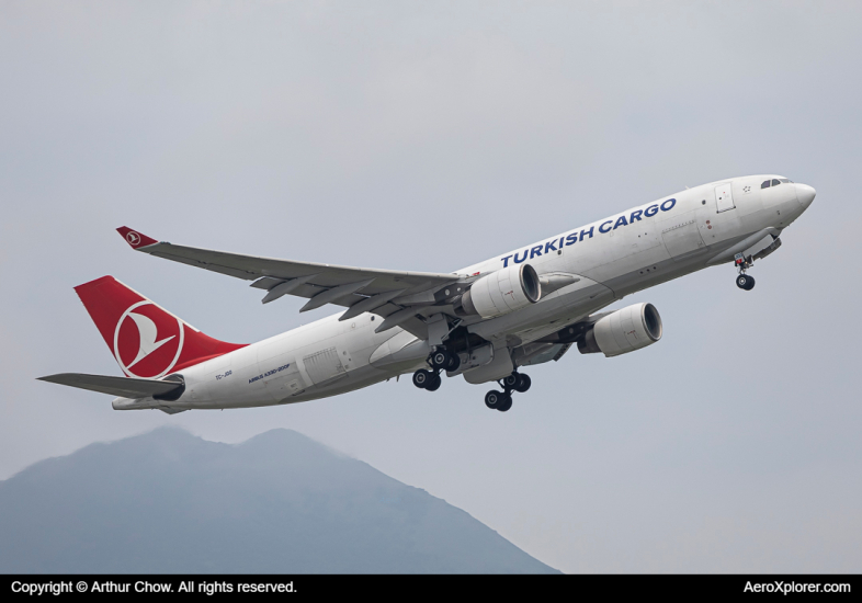 Photo of TC-JOO - Turkish Airlines Cargo Airbus A330-200F at HKG on AeroXplorer Aviation Database