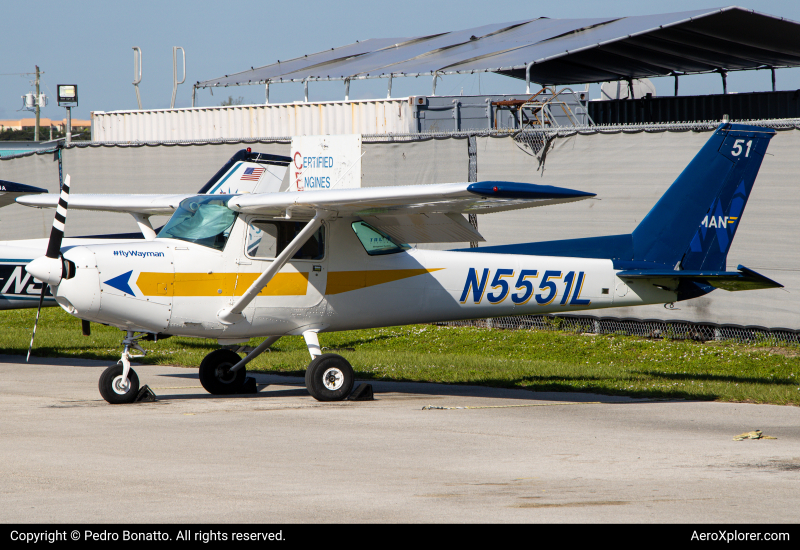 Photo of N5551L - Wayman Aviation Cessna 152 at HWO  on AeroXplorer Aviation Database