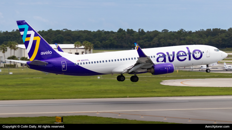 Photo of N809VL - Avelo Airlines Boeing 737-800 at DAB on AeroXplorer Aviation Database