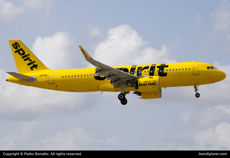 Photo of N915NK - Spirit Airlines Airbus A320NEO at MIA on AeroXplorer Aviation Database