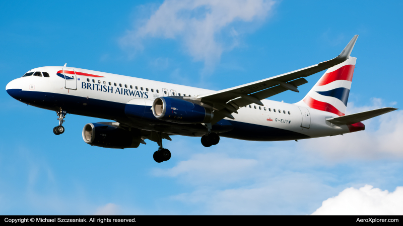 Photo of G-EUYW - British Airways Airbus A320 at LHR on AeroXplorer Aviation Database