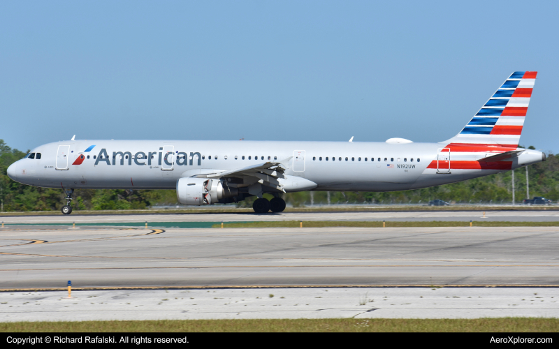 Photo of N192UW - American Airlines Airbus A321-200 at MCO on AeroXplorer Aviation Database