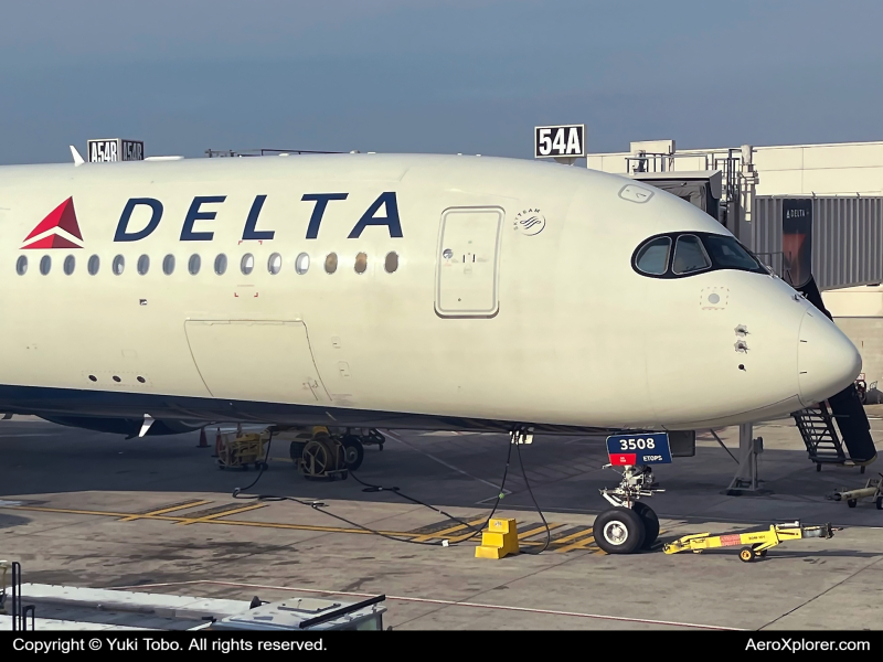 Photo of N508DN - Delta Airlines Airbus A350-900 at DTW on AeroXplorer Aviation Database