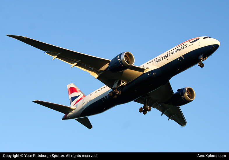 Photo of G-ZBJD  - British Airways Boeing 787-8 at PIT on AeroXplorer Aviation Database