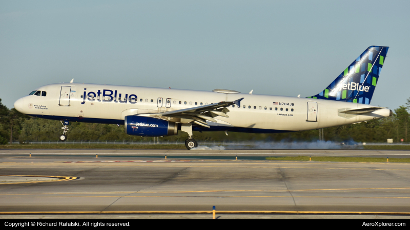 Photo of N784JB - JetBlue Airways Airbus A320 at MCO on AeroXplorer Aviation Database