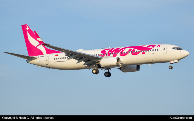 Photo of C-FONK - Swoop Airlines Boeing 737-800 at YYZ on AeroXplorer Aviation Database