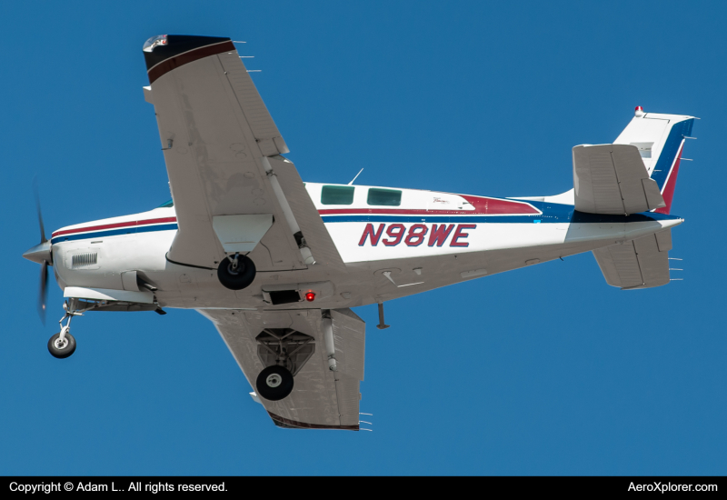 Photo of N98WE - PRIVATE Beechcraft 36 Bonanza at BIL on AeroXplorer Aviation Database