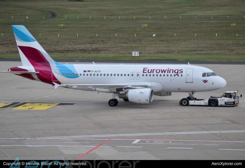 Photo of D-ASTX - Eurowings Airbus A319 at CGN on AeroXplorer Aviation Database