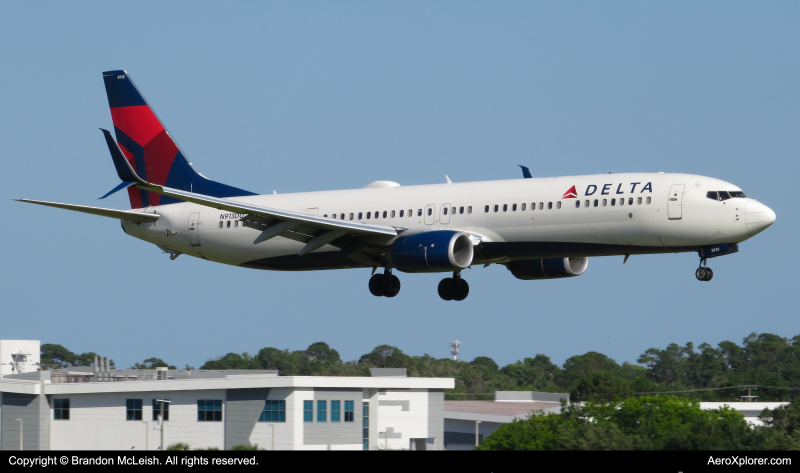 Photo of N913DU - Delta Airlines Boeing 737-900ER at DAB on AeroXplorer Aviation Database