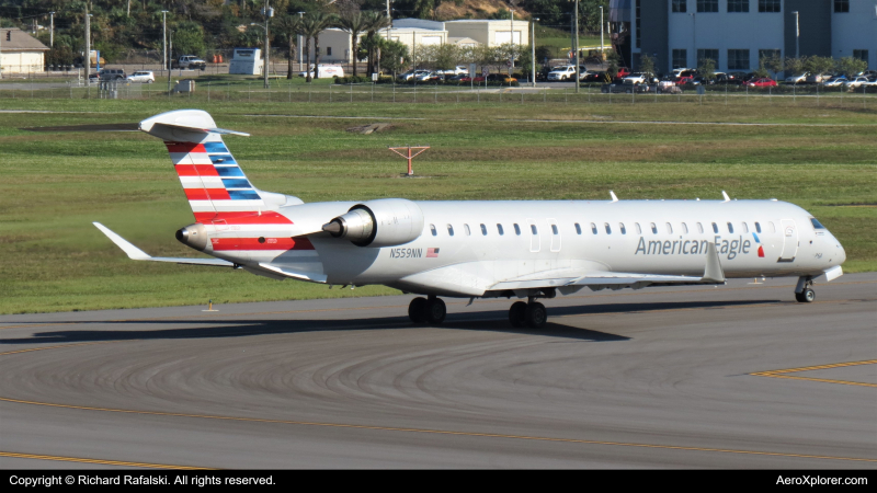 Photo of N559NN - American Eagle (PSA Airlines) Mitsubishi CRJ-900 at DAB on AeroXplorer Aviation Database