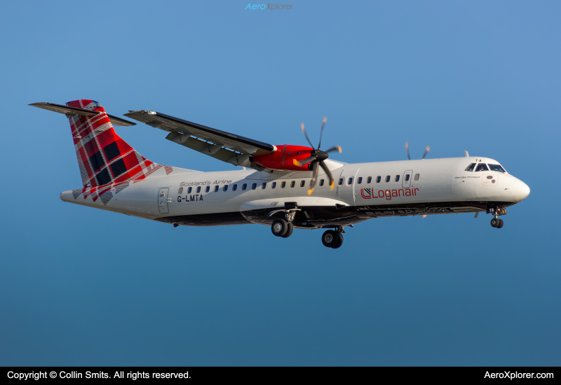 Photo of G-LMTA - Loganair ATR 72-600 at LHR on AeroXplorer Aviation Database