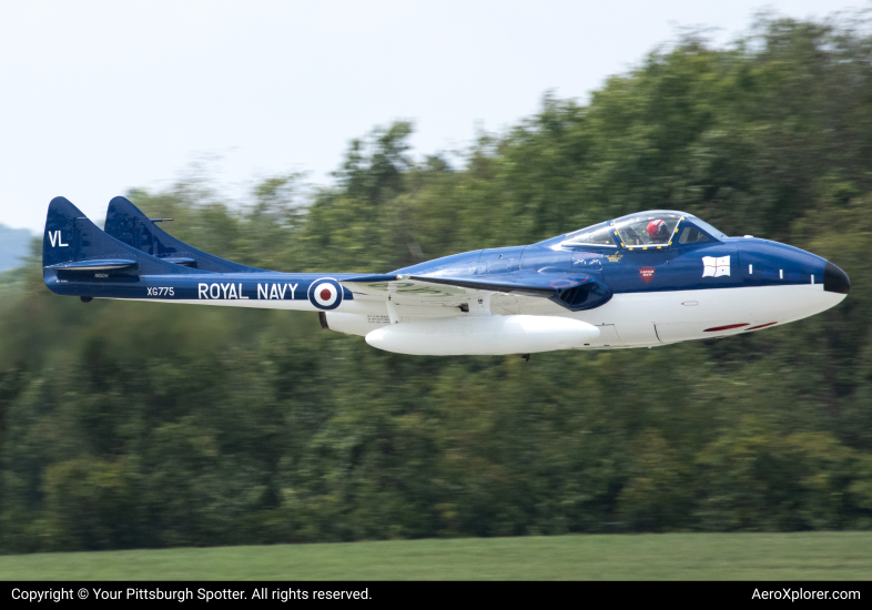 Photo of N115DH  - Private  De Havilland Vampire at LBE on AeroXplorer Aviation Database