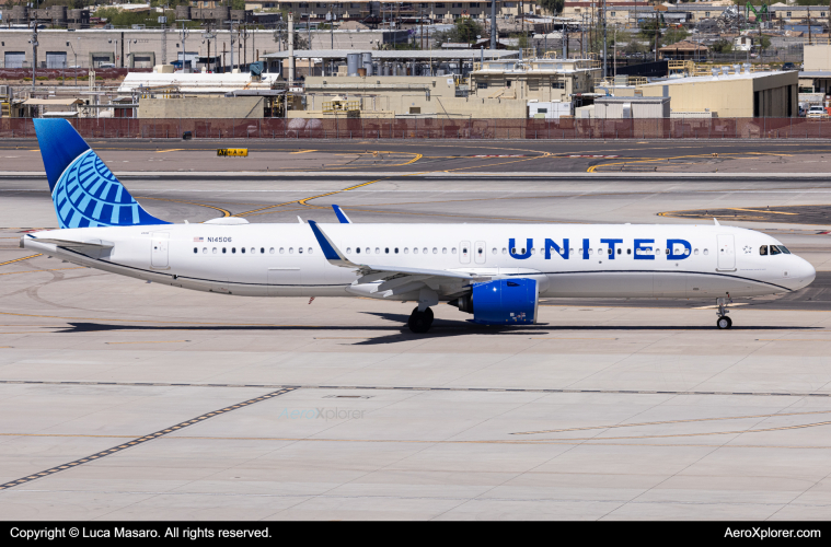 Photo of N14506 - United Airlines Airbus A321NEO at PHX on AeroXplorer Aviation Database