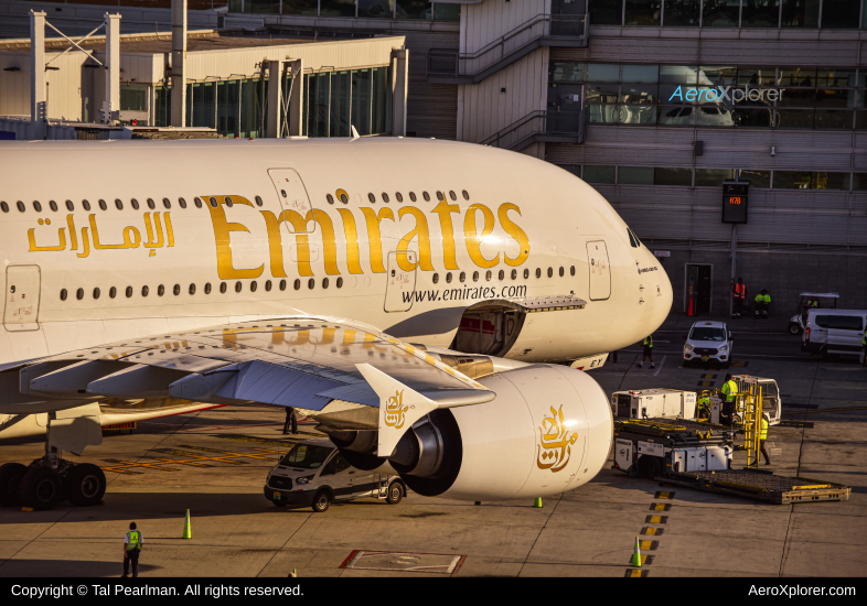 Photo of A6-EEY - Emirates Airbus A380-800 at JFK on AeroXplorer Aviation Database