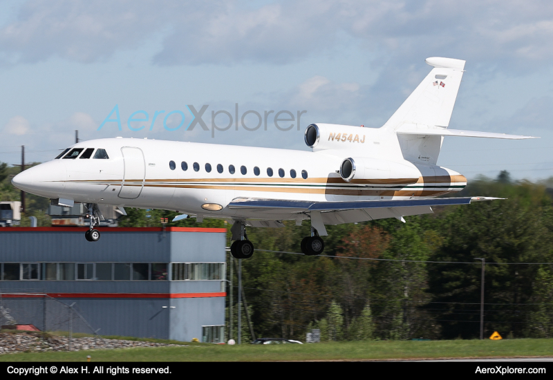 Photo of N454AJ - PRIVATE  Dassault Falcon 900 at MHT on AeroXplorer Aviation Database